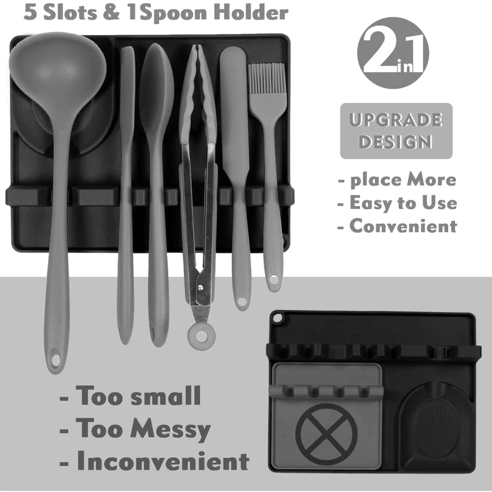 2In1 Multifunctional Silicone Spoon Holder