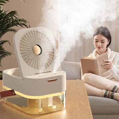 Double Spray Portable Humidifier Fan With Lamp