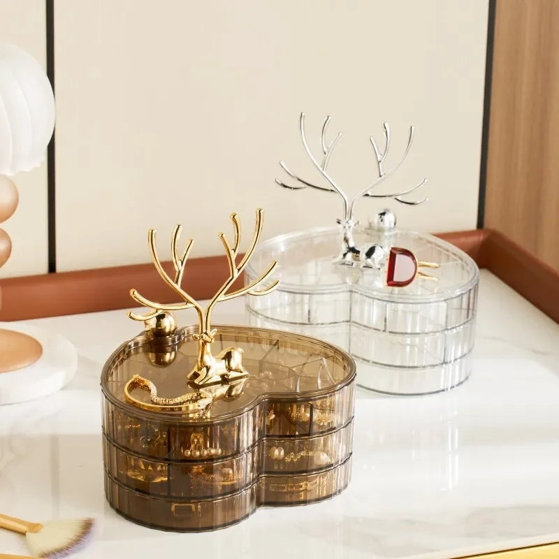deer acrylic 3 layer jewellery box