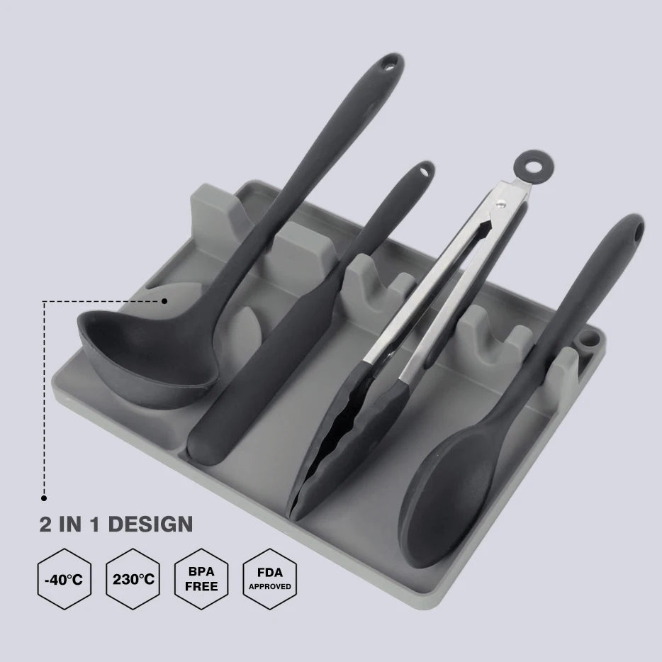 2In1 Multifunctional Silicone Spoon Holder