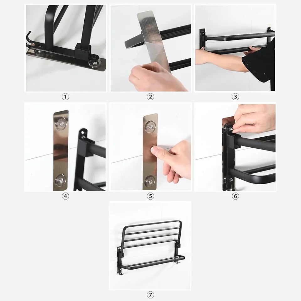 No Drilling Moveable Towel Rack