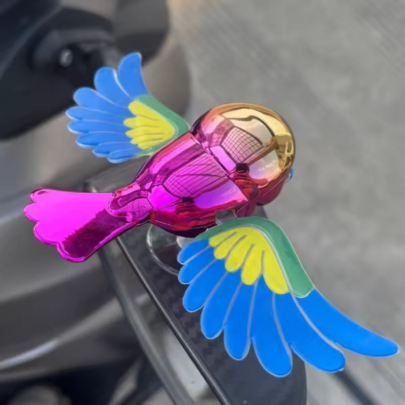 Cute Simulated Flying Bird Moving Wind-Swinging Wings Car Ornament with Adhesive Backing