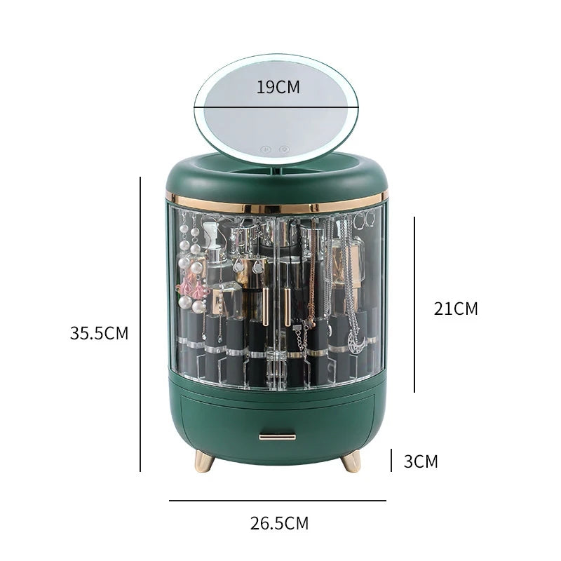 LED Mirror Cosmetic And Jewelry Organizer