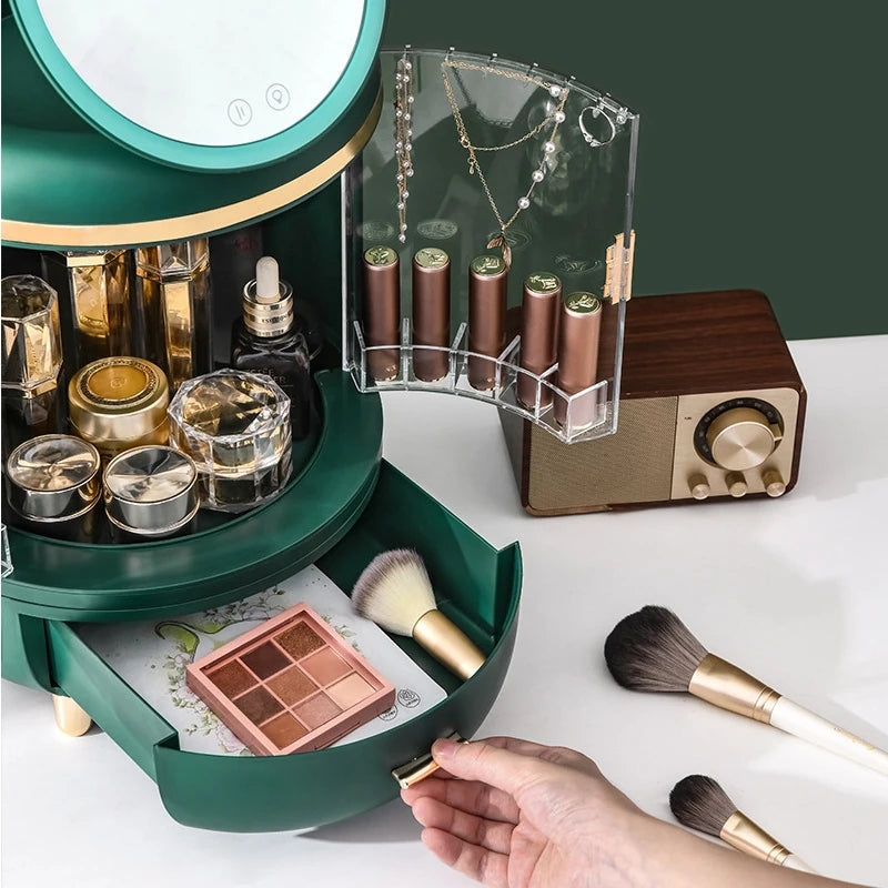 LED Mirror Cosmetic And Jewelry Organizer