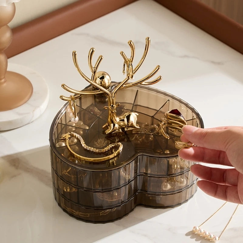 deer acrylic 3 layer jewellery box