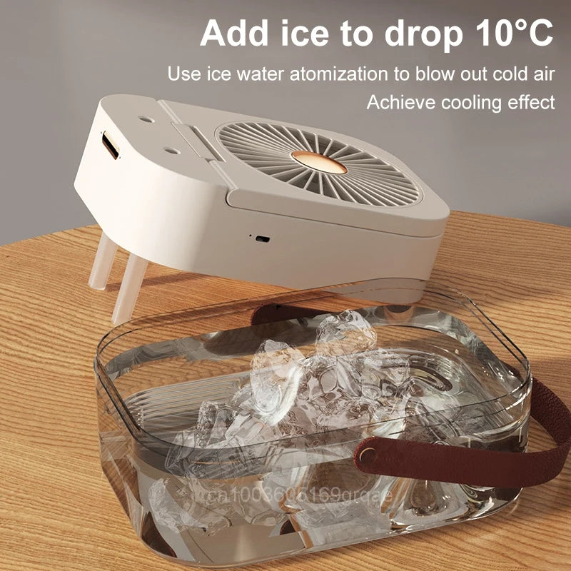 Double Spray Portable Humidifier Fan With Lamp