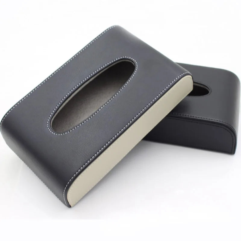 Car tissue box in faux leather - Faux leather tissue box