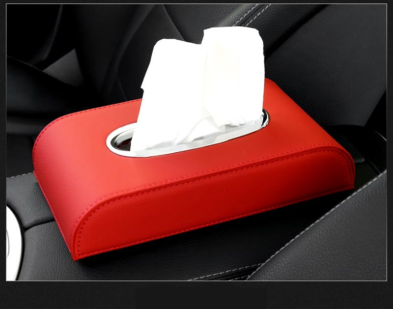 Car tissue box in faux leather - Faux leather tissue box