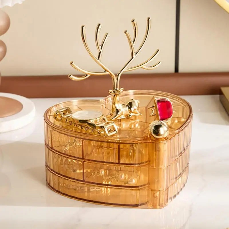 deer acrylic 3 layer jewellery box