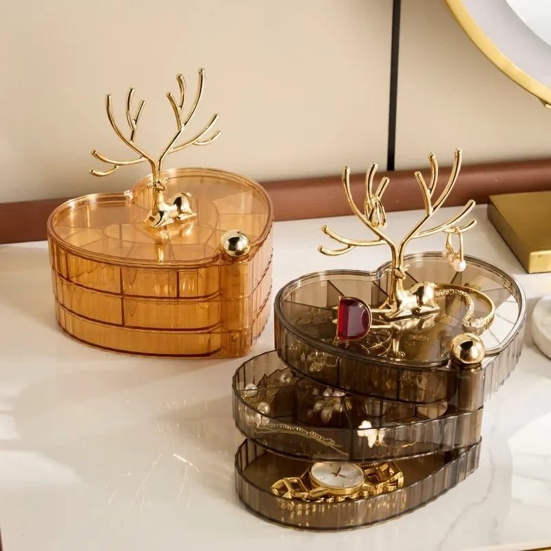 deer acrylic 3 layer jewellery box