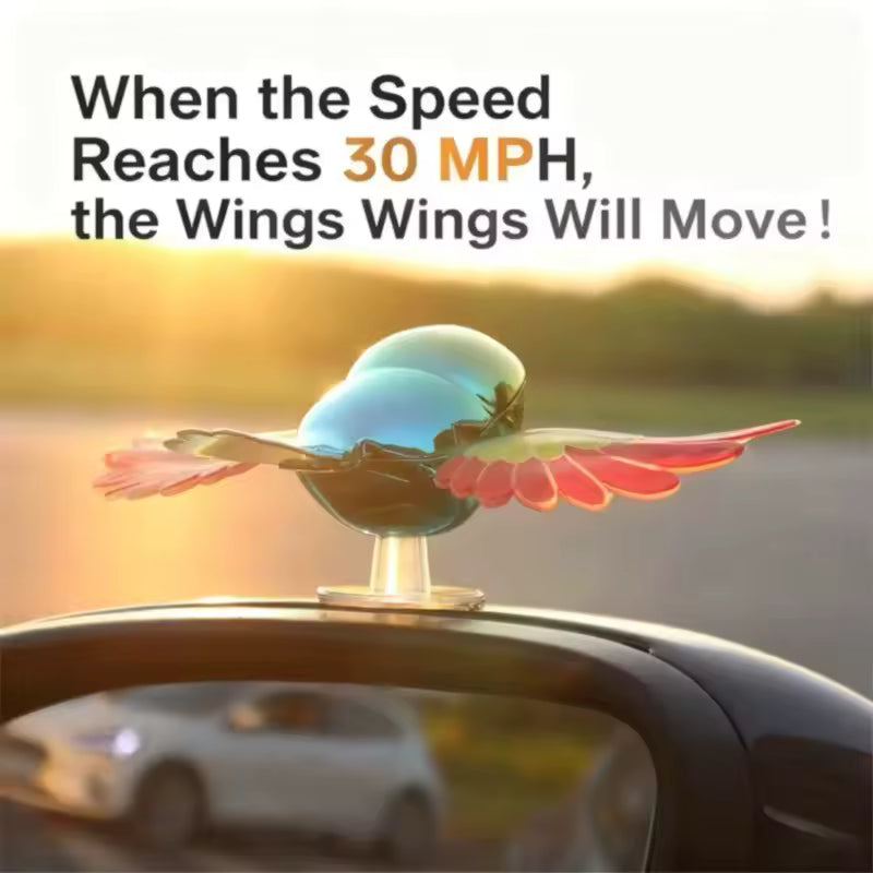 Cute Simulated Flying Bird Moving Wind-Swinging Wings Car Ornament with Adhesive Backing