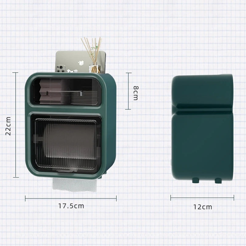 Wall Mounted Tissue Storage Box Shelf