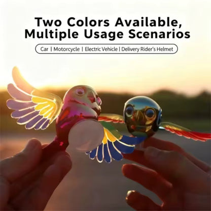 Cute Simulated Flying Bird Moving Wind-Swinging Wings Car Ornament with Adhesive Backing