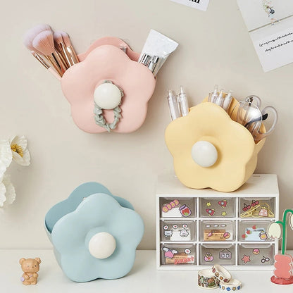flower shaped wall mounted pen holder