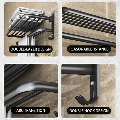 No Drilling Moveable Towel Rack