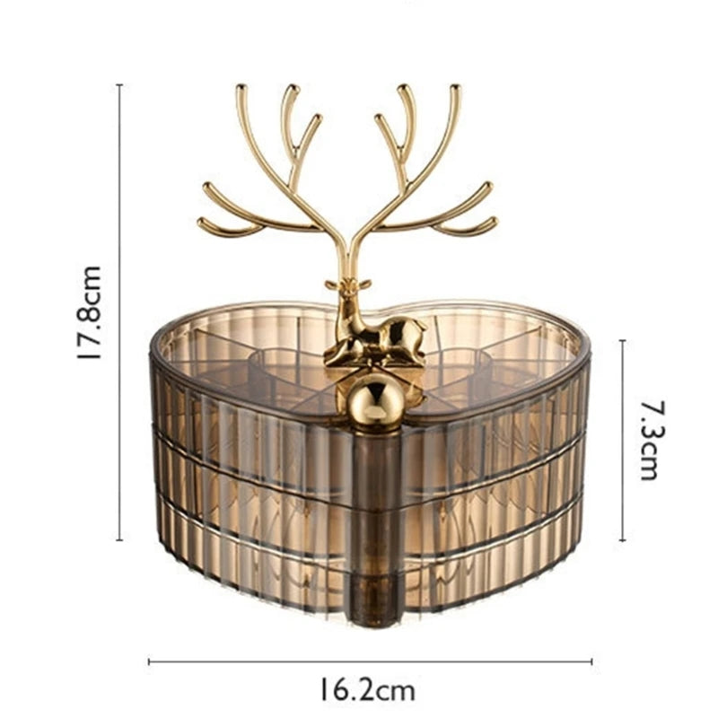 deer acrylic 3 layer jewellery box