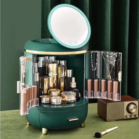 LED Mirror Cosmetic And Jewelry Organizer