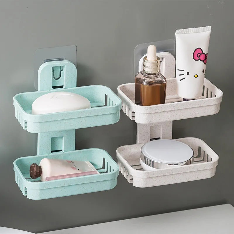 Water draining 2 layer soap holder - Wall mounted soap holder