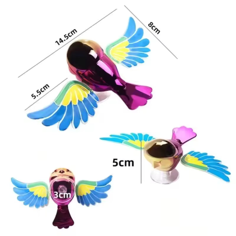 Cute Simulated Flying Bird Moving Wind-Swinging Wings Car Ornament with Adhesive Backing