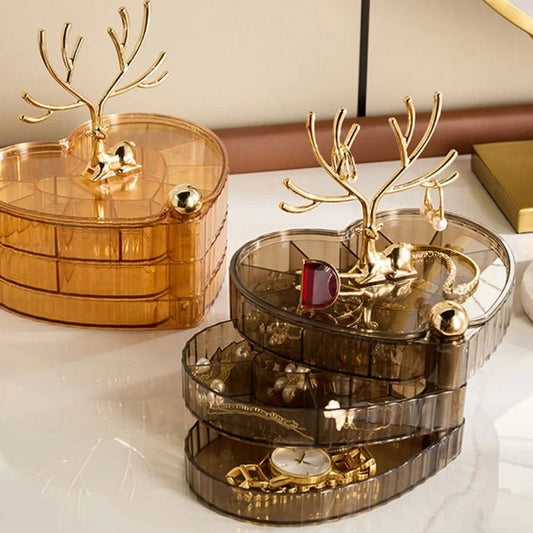 deer acrylic 3 layer jewellery box