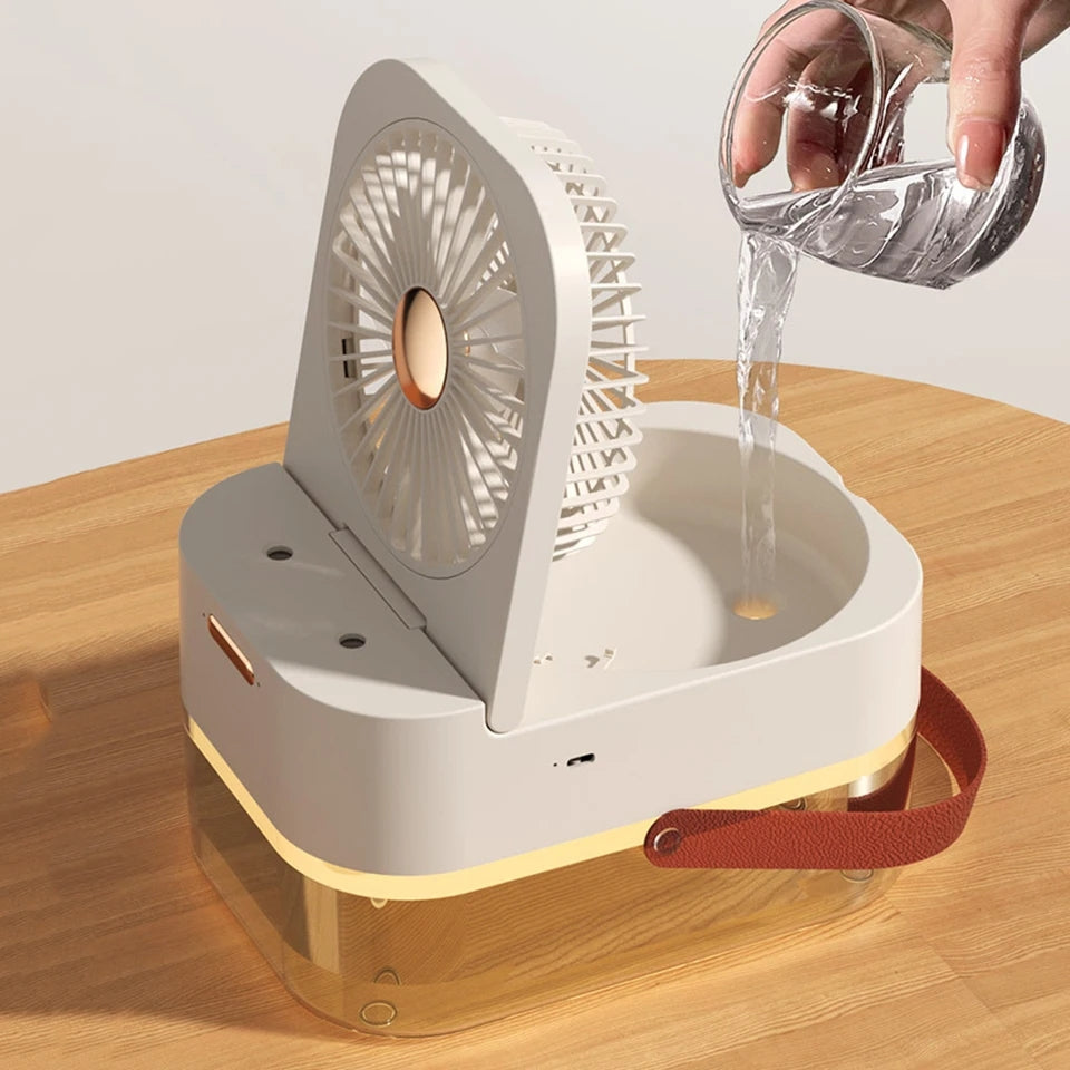 Double Spray Portable Humidifier Fan With Lamp