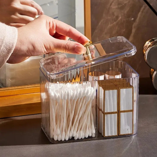 Cotton bud holder + cosmetics organizer