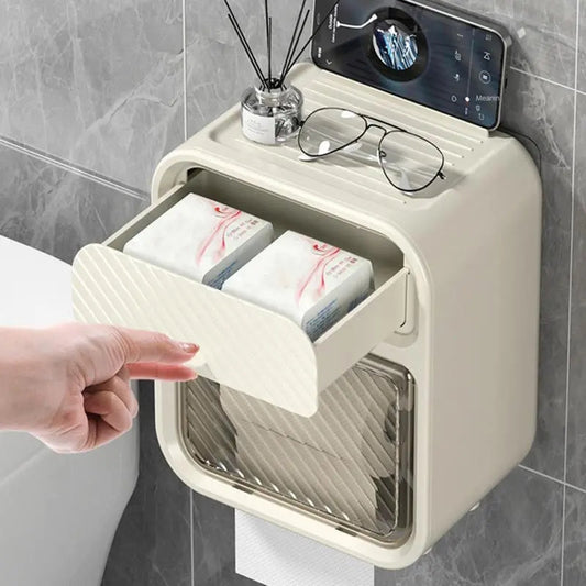 Wall Mounted Tissue Storage Box Shelf
