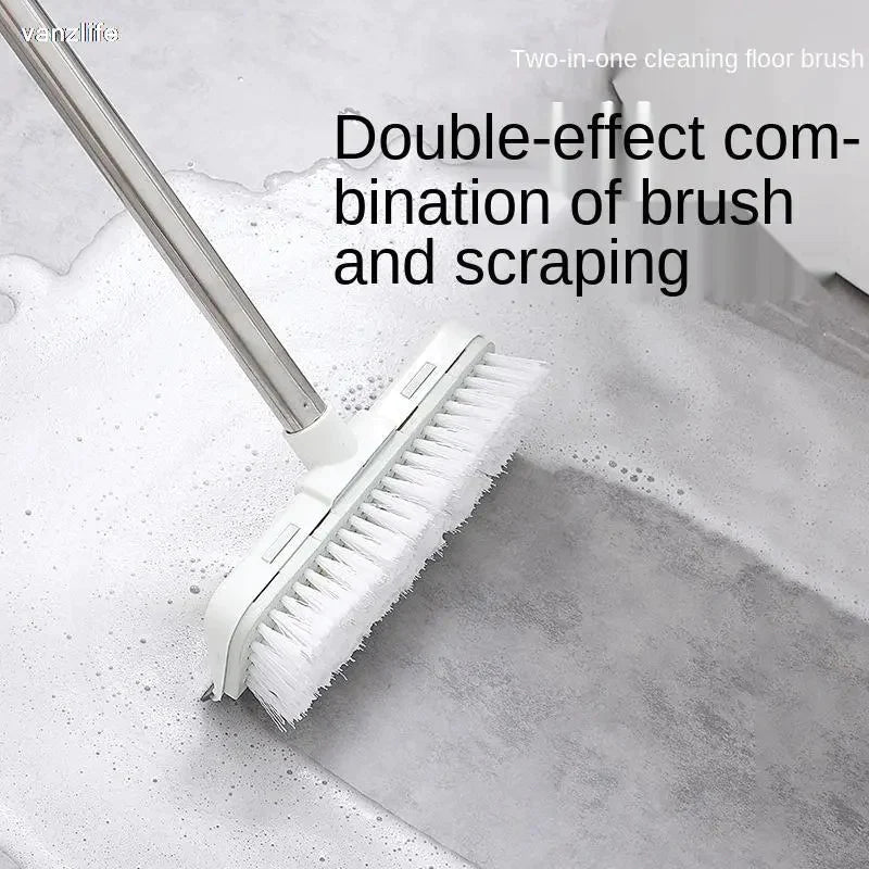 Floor cleaning brush with adjustable handle