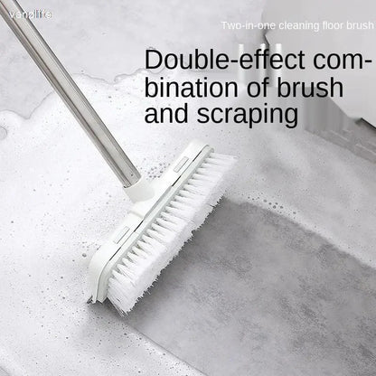 Floor cleaning brush with adjustable handle