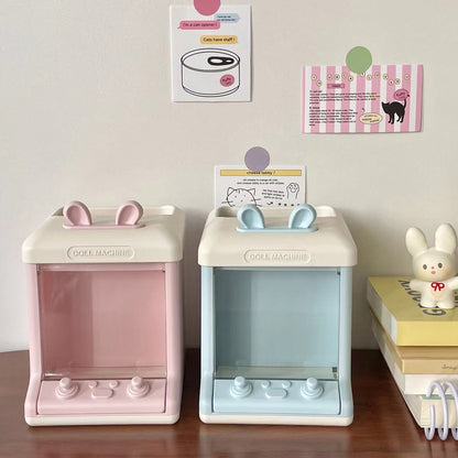 creative doll machine shaped pen holder storage box
