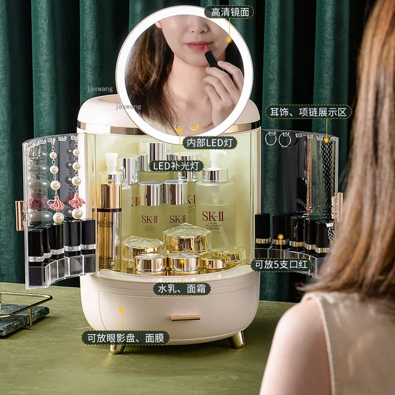LED Mirror Cosmetic And Jewelry Organizer