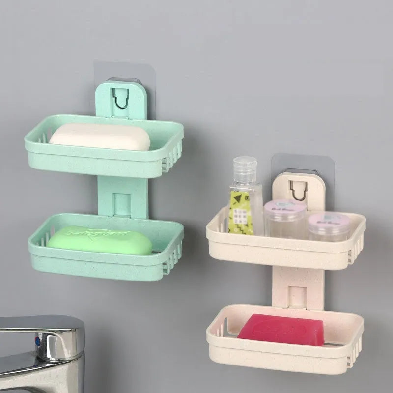 Water draining 2 layer soap holder - Wall mounted soap holder