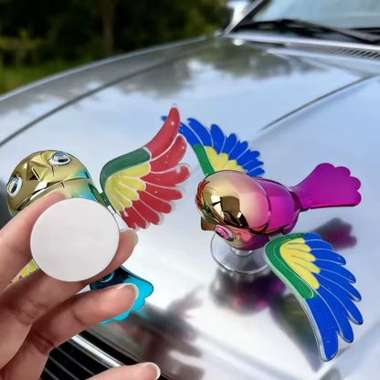 Cute Simulated Flying Bird Moving Wind-Swinging Wings Car Ornament with Adhesive Backing