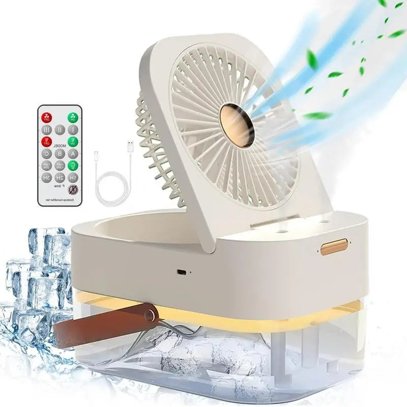 Double Spray Portable Humidifier Fan With Lamp
