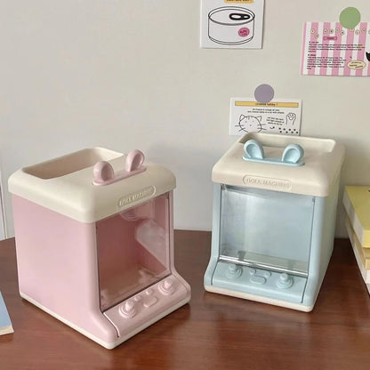 creative doll machine shaped pen holder storage box