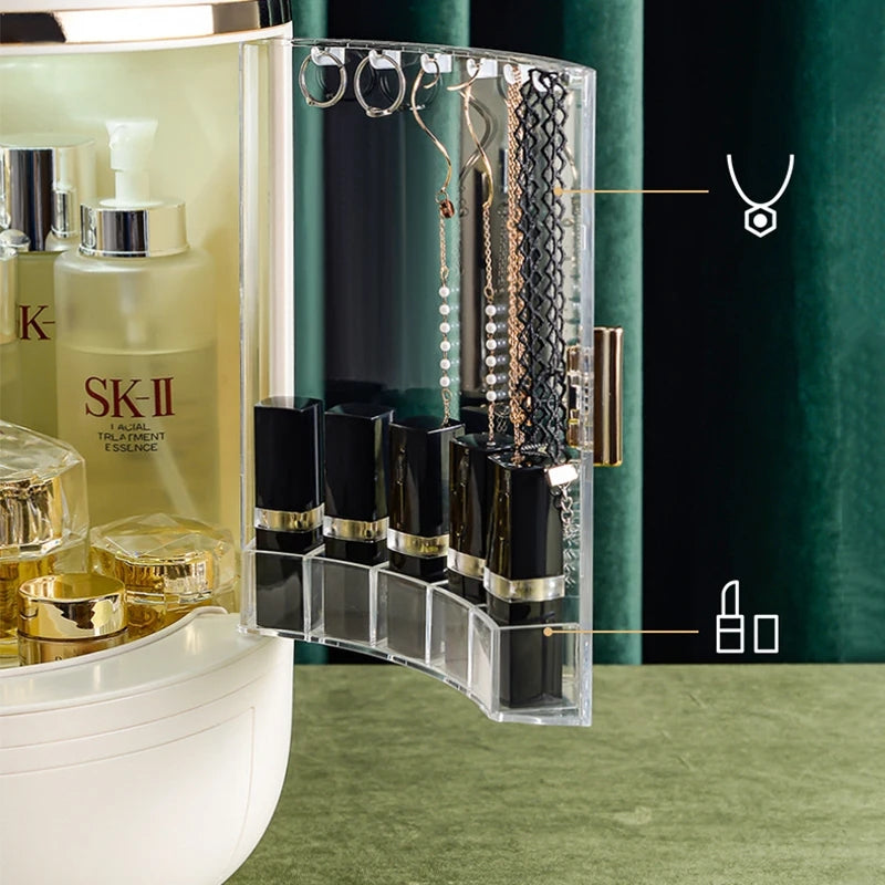 LED Mirror Cosmetic And Jewelry Organizer