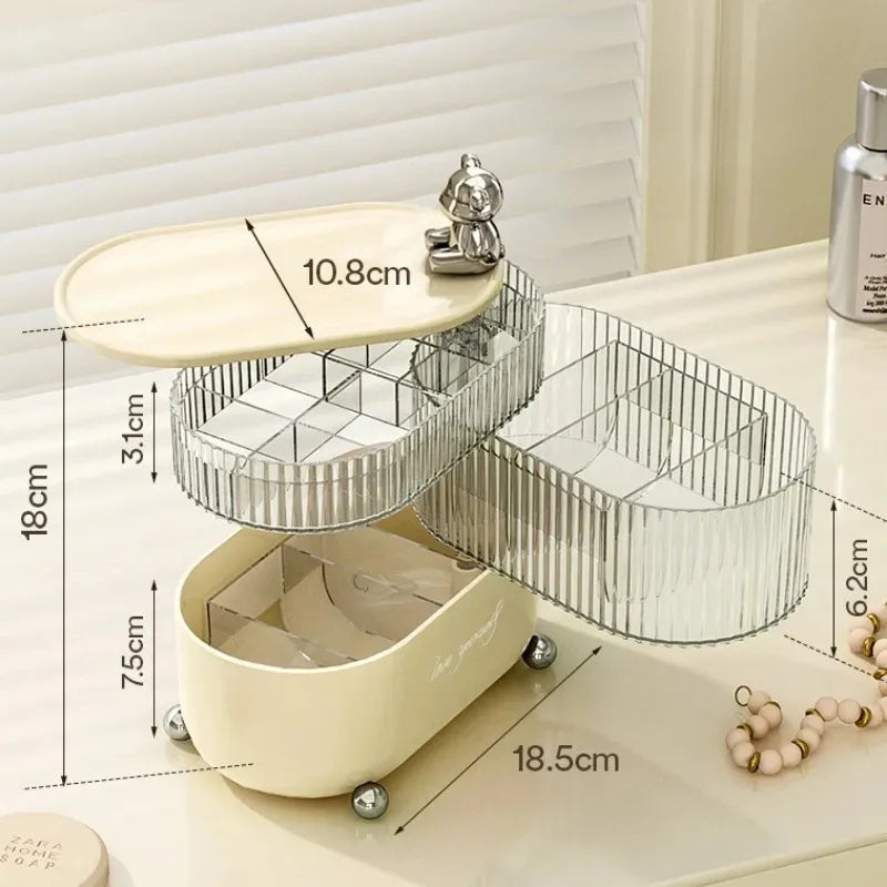 Multi Layer Rotating Desktop Cosmetic Organizer