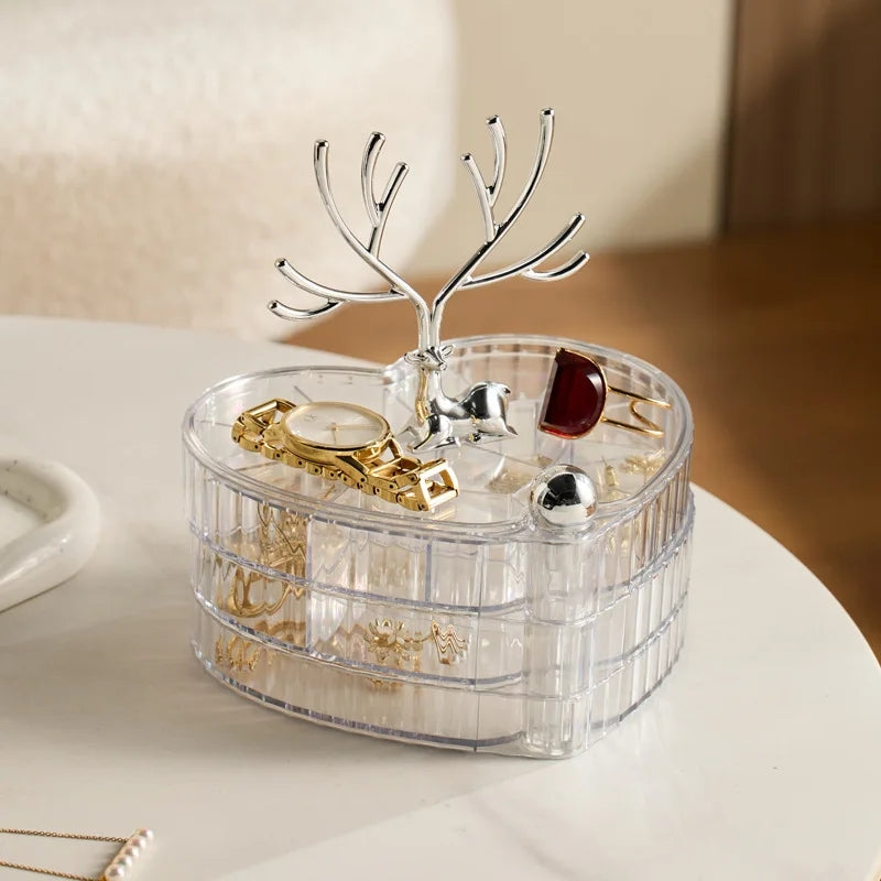 deer acrylic 3 layer jewellery box