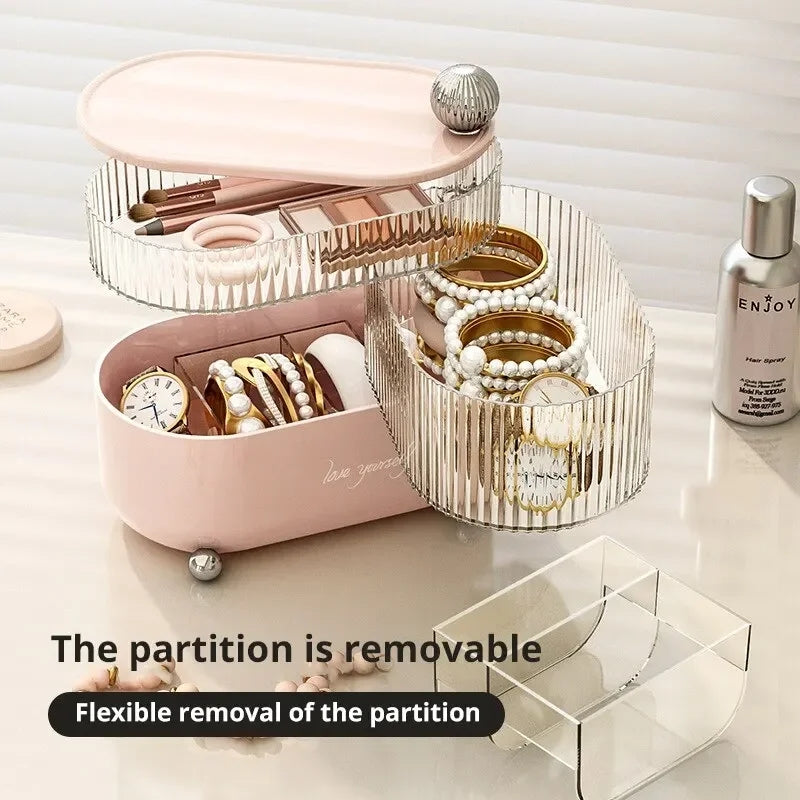 Multi Layer Rotating Desktop Cosmetic Organizer