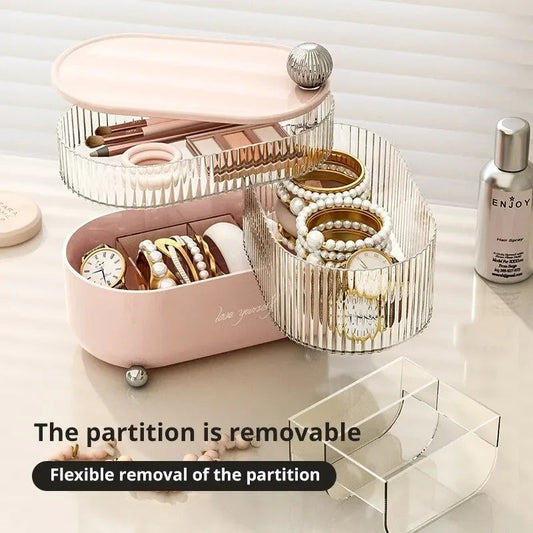 Multi Layer Rotating Desktop Cosmetic Organizer