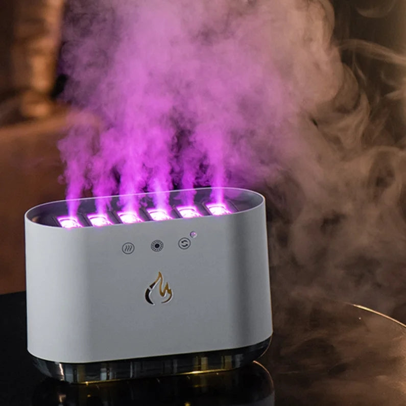 Flame Humidifier / Rain Drop humidifier / Train humidifier and Aroma Diffuser With RGB colors