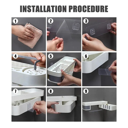 Wall mounted multi purpose self for bathroom and kitchen