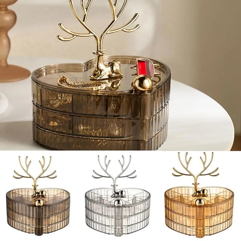 deer acrylic 3 layer jewellery box