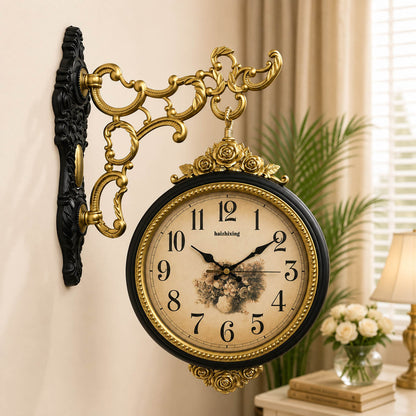Hyzxing Grand: Dual-Sided Luxury Station Wall Clock