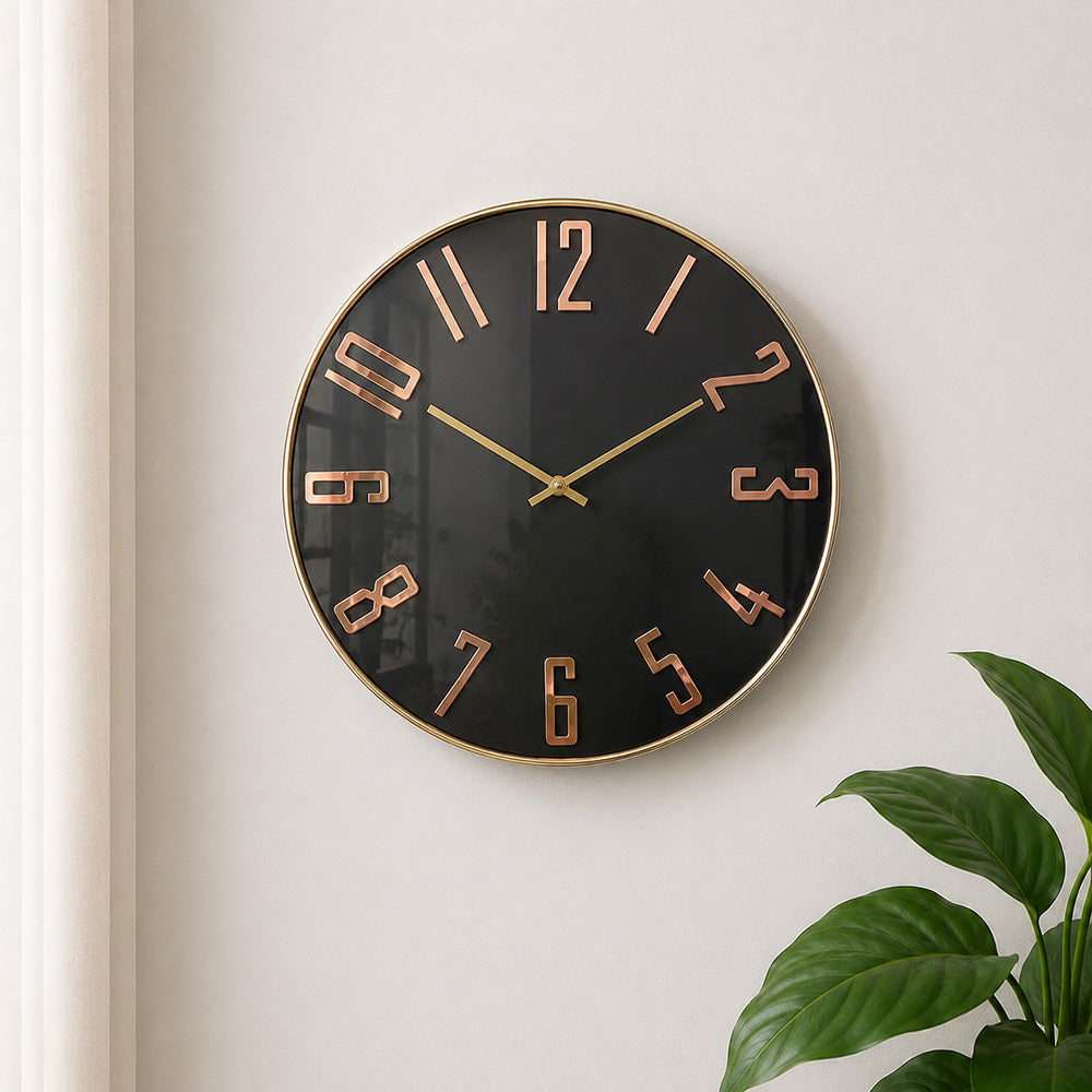 Modern Luxury Silent Metal Wall Clock (16 Inches) – Ticking-Free Battery-Operated Decorative Analog Clock in 3 Colors
