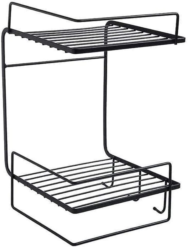 Double layer metallic multipurpose shelf for kitchen or bathroom