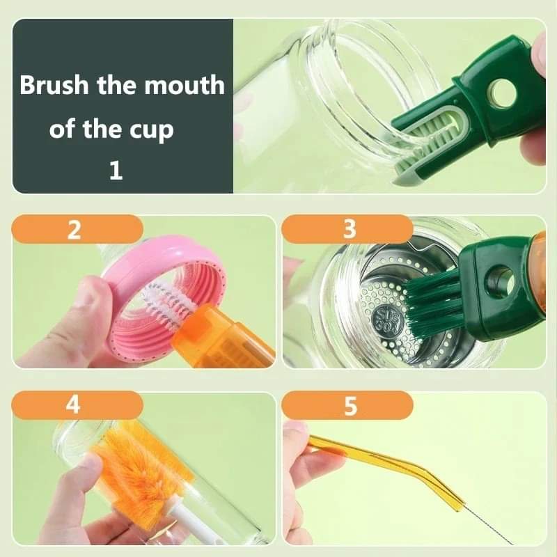 5 In 1 Long Handle Bottle Cleaning Brush