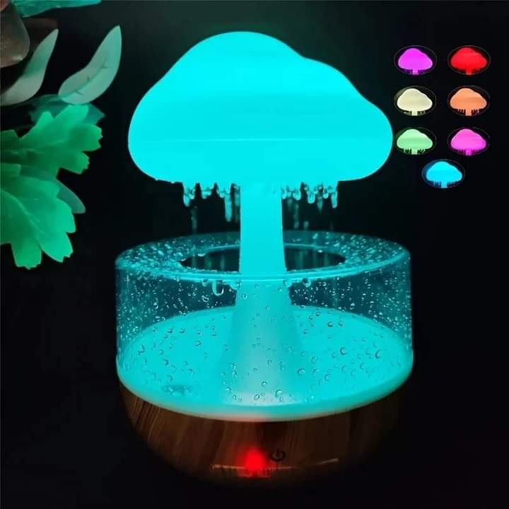 Mushroom Rain Humidifier With Night Light
