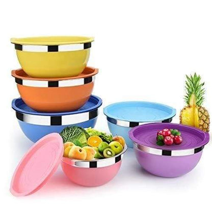 5Pcs Colourful Stainless Steel Multipurpose Bowl Set