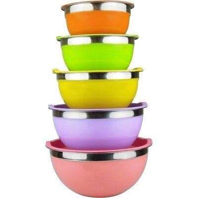 5Pcs Colourful Stainless Steel Multipurpose Bowl Set